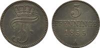 MECKLENBURG 3 Pfennig (Dreiling) 1855, A. Friedrich Franz II., 1842-1883... 6.94 £  +  8.67 £ shipping