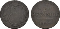 SACHSEN Ku.-2 Pfennig Ernst I., 1806-1826. -