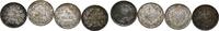 4x 1/2 Mark 1916-1919 Deutsches Reich  