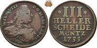 Hessen-Kassel III Heller 1755 Wilhelm VIII - 1751-1760 ss- 21.67 £  +  34.68 £ shipping