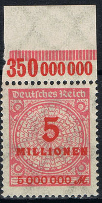 Deutsches Reich 5 Millionen Mark 1923 Mi. Nr. 317 a POR B