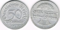 Weimarer Republik 50 Pfennig Weimar, Kursmünze 50 Pfennig 1922 D, J. 301 -