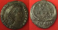 Römische Kaiserzeit - Constantius II. Kleinfollis AE-Follis des Constantius II. Rv: im Lorbeerkranz: VOT/XX/MVLT/XXX Absch. SMANS -