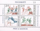 Schweden 4 Werte Schweden, Michel-Nr. 1403 - 1406, Block 14, Leichtathletik, Postfrisch -
