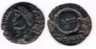 Römische Kaiserzeit - Iovianus Mittelbronze AE-Mittelbronze des Iovianus Rv: Kranz: VOT V, Abschnitt: HERACA -
