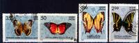 Indien 4 Werte Indien, Mi-Nr. 882-85, Schmetterlinge -