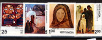 Indien 4 Werte Indien, Mi-Nr. 755-58, Moderne Gemälde indischer Künstler -