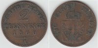 Preußen 2 Pfennig prussia, Friedrich Wilhelm IV., 2 Pfenning 1860 A, like scan -