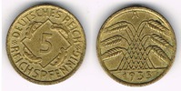 Weimarer Republik 5 Pfennig 1935 A Weimar, Kursmünze 10 Pfennig 1935 A, ... 2.60 £ Tax included +  8.59 £ shipping
