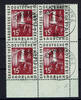 Saarland 4 x 15 Franc Saarland, Mi.-Nr. 400,4er Block Erstagsstempel Int. Saarmesse -