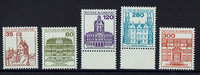 BRD 5 Werte BRD, Mi-Nr. 1139A-43A, postfrisch <i>Freimarken: Burgen und Schlösser</i> -