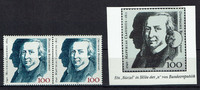 BRD 2 Werte BRD, Mi.-Nr. 1473,Paar <i> Matthias Claudius< / i> Druckfehler -