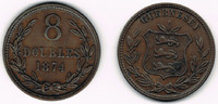 Guernsey 8 Doubles Guernsey, Kursmünze 8 Doubles 1874, Erhaltung siehe Scan! -