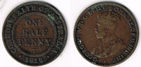 Australien Half Penny 1918 Australia, half penny coin, King George V., l... 14.75 £ Tax included +  8.59 £ shipping