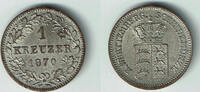Württemberg 1 Kreuzer Königreich Württemberg, 1 Kreuzer 1870, Wilhelm, siehe Scan! -