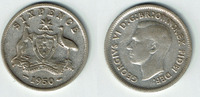 Australien 6 Pence Australia, 6 Pence (Sixpence) silver, king george VI., like scan -
