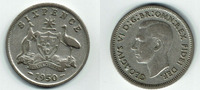 Australien 6 Pence Australia, 6 Pence (Sixpence) silver, king george VI., like scan -