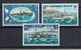 Saint-Pierre et Miquelon 22 Francs bis 50 Francs (3 Werte) Saint-Pierre et Miquelon, ships, 3 stamps set, rare! -