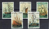 Guyana 5 x 2,55 Dollars (5 Werte) Guyana, Michel-Nr. 3292-3296 gestempelt Segelschiffe, siehe Scan -