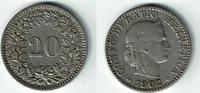 Schweiz 20 Rappen 1902 Switzerland, 20 Rappen 1902 B, like scan sehr schön 3.25 £ Tax included +  8.59 £ shipping