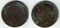 Straits Settlements 1/4 Cent Straits Settlements, Quarter Cent, Victoria, like scan! -