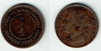 Straits Settlements 1/4 Cent Straits Settlements, Quarter Cent, Victoria, like scan! -
