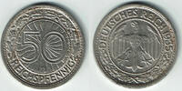 Weimarer Republik 50 Pfennig Weimar, 50 Reichspfennig 1935 D, Beispielbild -