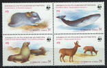 Chile 4 Werte Chile, 4 stamps "endangered animals - whale, chinchilla etc.", like scan -