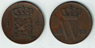 Niederlande 1 Cent netherlands 1863, 1 Cent, like scan, willem III. -