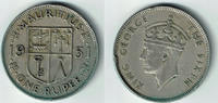 Mauritius 1 Rupie (1 Rupee) Mauritius, 1 Rupee, george VI., like scan -
