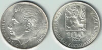Tschechoslowakei 100 Kronen czechoslovakia, silver coin "Julius Fucik", 100 Korun -