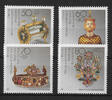 Deutschland 4 Werte Bund, Mi-Nr. 1383-86, Wohlfahrt: Gold- und Silberschmiedekunst -