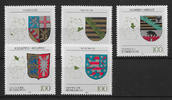 Deutschland 5 Werte Bund, Mi-Nr. Mi-Nr. 1712-1716, Wappen der Länder der Bundesrepublik -