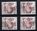 Schweiz 4 Werte Schweiz, Mi-Nr. 1104xv Do, Du, Eor, Eru, Freimarken: Volksbräuche -
