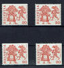 Schweiz 4 Werte Schweiz, Mi-Nr. 1102xv Do, Du, Eor, Eru, Freimarken: Volksbräuche -