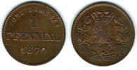 Bayern 1 Pfennig Bayern, König Ludwig II., Kursmünze 1 Pfennig (Scheidemünze), siehe Scan -