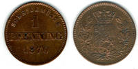 Bayern 1 Pfennig Bayern, König Ludwig II., Kursmünze 1 Pfennig (Scheidemünze), siehe Scan -