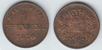 Bayern 1 Pfennig Bayern, König Ludwig II., Kursmünze 1 Pfennig (Scheidemünze), siehe Scan -