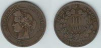 Frankreich 10 Centimes Frankreich, 10 Centimes, 1893, Ceres, Erhaltung siehe Scan! -