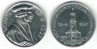 Nürnberg - Martin Luther Aluminium - Medaille Gedenkmedaille Martin Luther - Reformations-Gedächtniskirche Nürnberg -