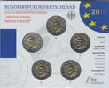 Deutschland 5 x 2 Euro Satz 2-Euro-Gedenkmünzen Helmut Schmidt im Blister -