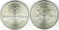 Singapur 5 Dollars 1973 singapur, 5 dollars 1973, SEAP games vorzüglich ... 13.00 £  +  10.40 £ shipping