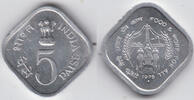 Indien 5 Paise India <i>FAO - Food + work for all</i>, India 1976, 5 Paise -