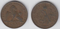 Belgien 2 Centimes belgium (belgique), 2 Centimes 1910, king leopold II., like scan -