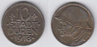 Notmünzen / Notgeld Düren 10 Pfennig Stadt Düren, 10 Pfennig Kriegsnotgeld, wie Scan! -