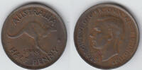Australien Half Penny Australia, half penny coin, George VI., like scan! -