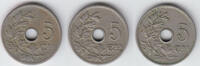 Belgien 3 x 5 Centimes 1904-06 belgium (belgique), set of 5 Centimes , k... 3.90 £ Tax included +  8.59 £ shipping