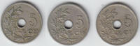 Belgien 3 x 5 Centimes 1904-06 belgium (belgique), set of 5 Centimes , k... 3.90 £ Tax included +  8.59 £ shipping