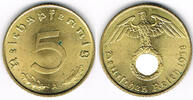 Drittes Reich 5 Pfennig 3. Reich, 1938 D, Kursmünze 5 Pfennig, Jaeger Nr. 363 -