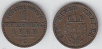 Preußen 1 Pfennig prussia, Wilhelm I., 1 Pfenning 1868 C, like scan -
